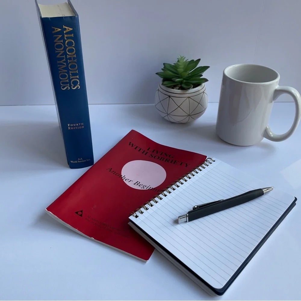 AA Premium Hardcover Big Book 4th Ed BLUE + Living with Sobriety Al-Anon Bundle - Picture 8 of 9